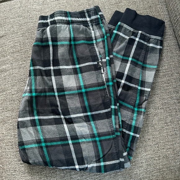 Hollister Men’s Green Black Plaid Flannel Jogger Size Large - Picture 1 of 6